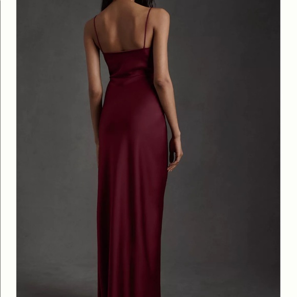 BHLDN Freya Dress - Satin Charmeuse in Dark Berry - Picture 3 of 7